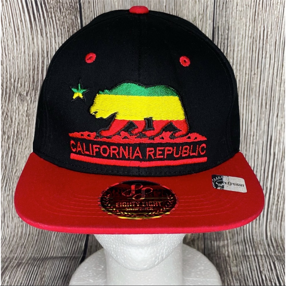 California Republic Baseball Cap Hat Eighty Eight Snapback Adjustable Flat Bill